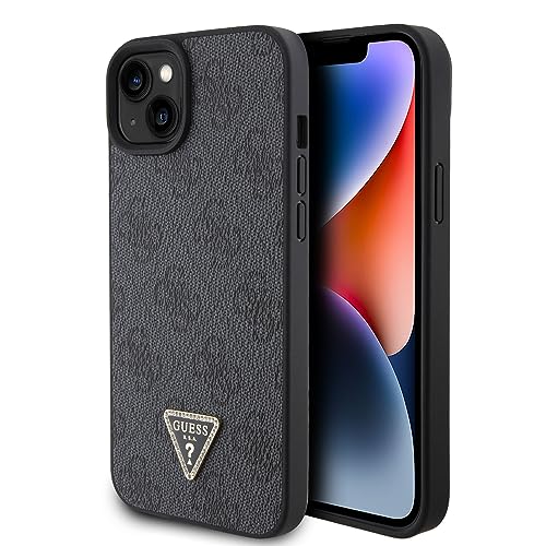 Guess GUHCP15SP4TDPK Hülle für iPhone 15 6.1" Schwarz hardcase Leather 4G Diamond Triangle