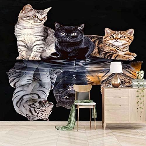 XLMING Tierkatzen Küche Esszimmer Arbeitszimmer Wohnzimmer TV Hintergrund Wand 3D Tapete-400cm×280cm