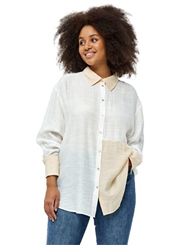 Peppercorn Lene Lange Ärmel Shirt Kurve Shirt Damen In Weiß Herbst Bluse Damen Elegant Größe 48