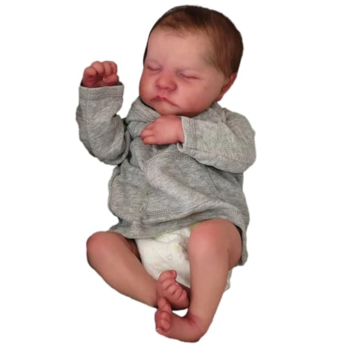 Aurgiarme 45 cm Simulation Mädchen Baby Realistische Wiedergeburt Kinder Mit Beweglichen Arm & Bein Für Baby Kind Beschwichtigen Begleiten Schlaf