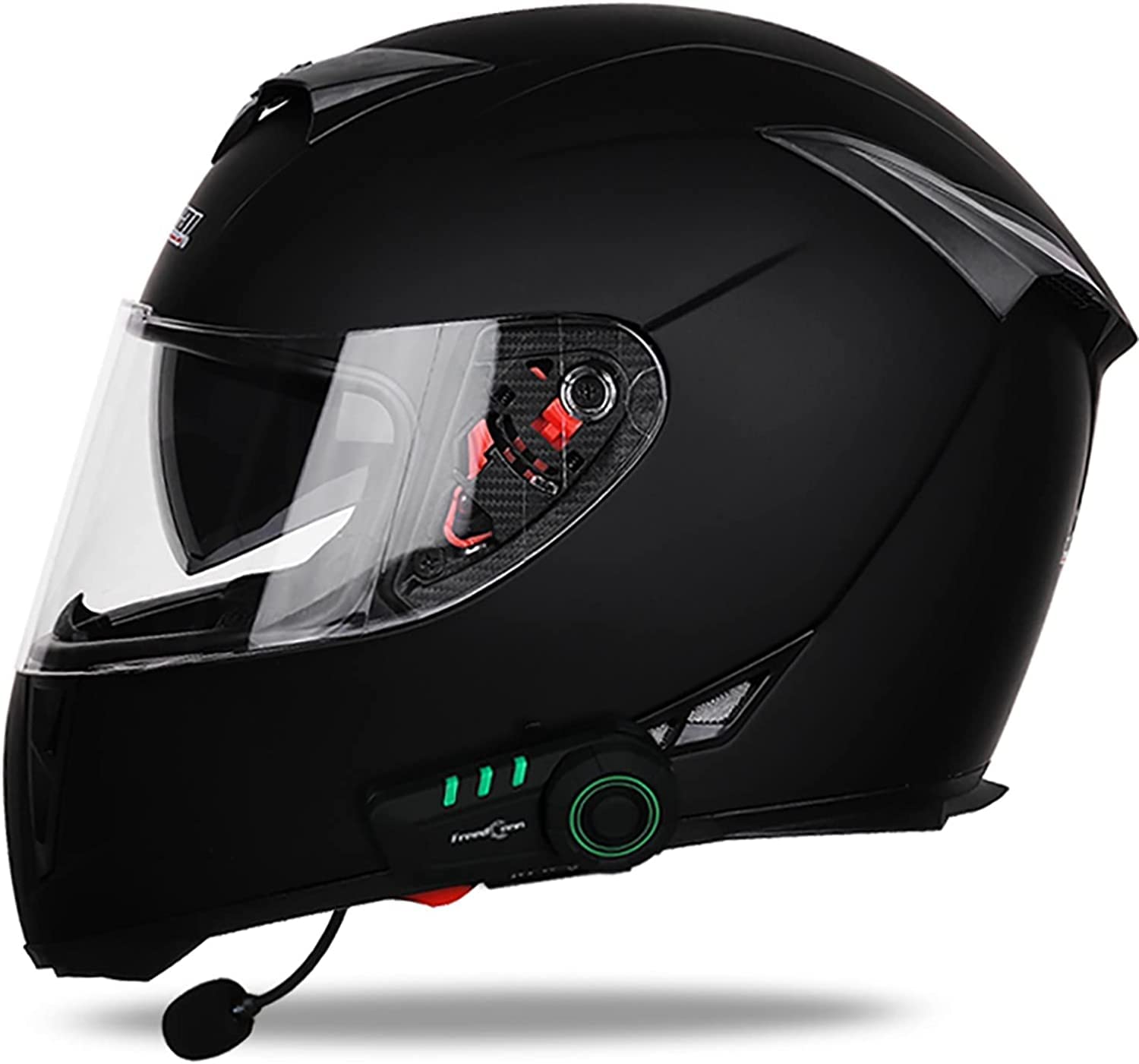 Bluetooth Motorradhelm Doppelvisier Integralhelm Damen Und Herren Mofahelme Klapphelm Mit Sonnenblende,DOT/ECE Zertifiziert Mit Eingebautem Mikrofon Für Automatische Beantwortung