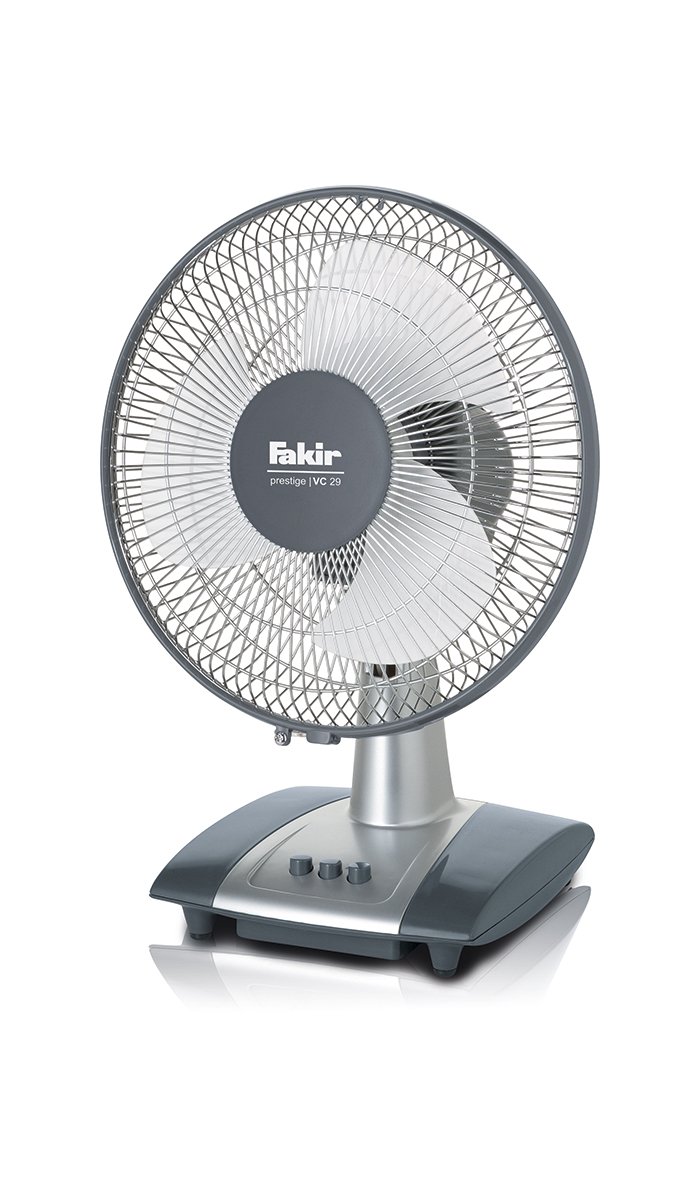 Fakir Prestige VC 29 Ventilator Leise - 2 Geschwindigkeitsstufen, einstellbarer Neigungswinkel, Oszillierend bis 85°, 55dB(A) - Ventilator Klein, Tischventilator Sehr Leise, 40 Watt