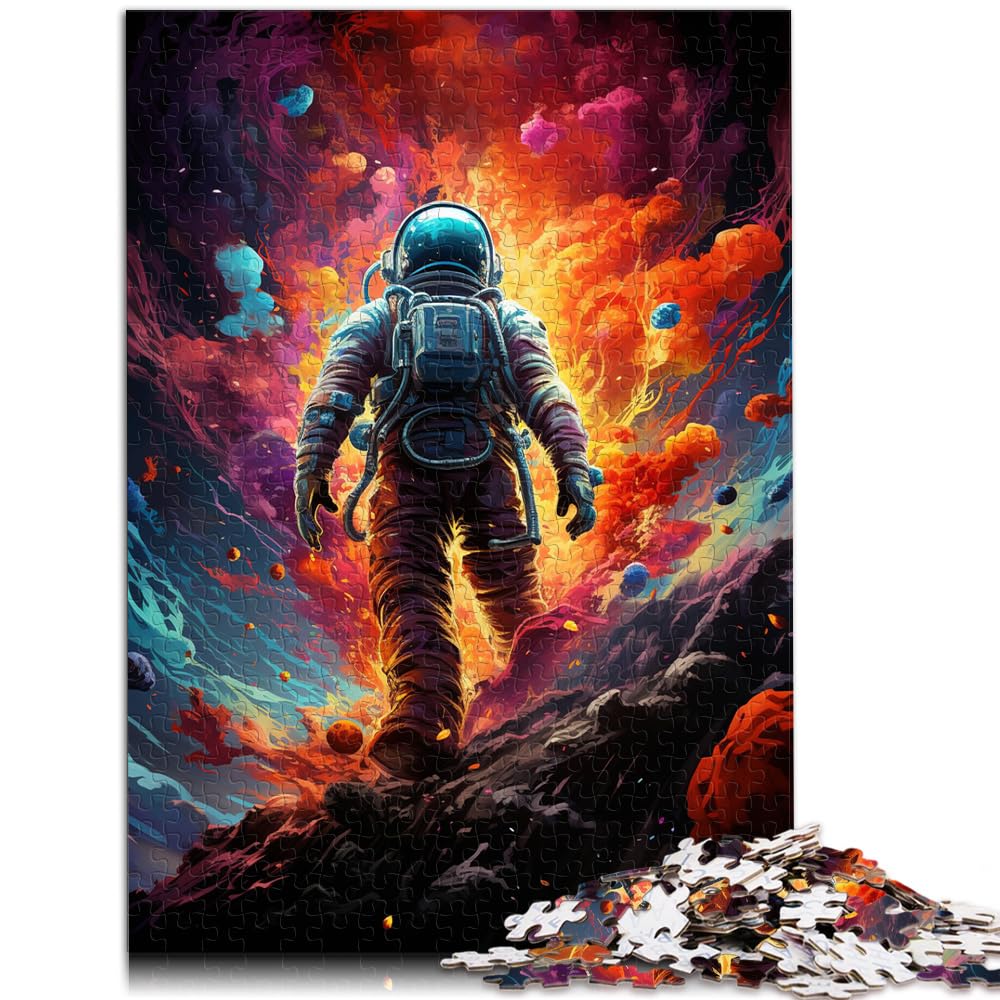 Puzzlespiele, farbenfrohe Psychedelia für Weltraumastronauten für Erwachsene, Puzzle mit 1000 Teilen, Holzpuzzle, tolles Geschenk für 1000 Teile (50 x 75 cm)