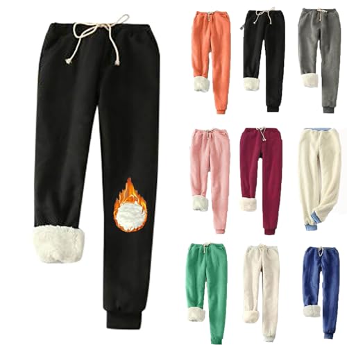 CSHE Damen Jogginghose Warme Fleece Freizeithose - Sweatpants Winter Verdickte Sporthosen Silvester Geburtstag Faschings Karneval 2023 2024 Winter Outfit Deko Meine Bestellungen Anzeigen