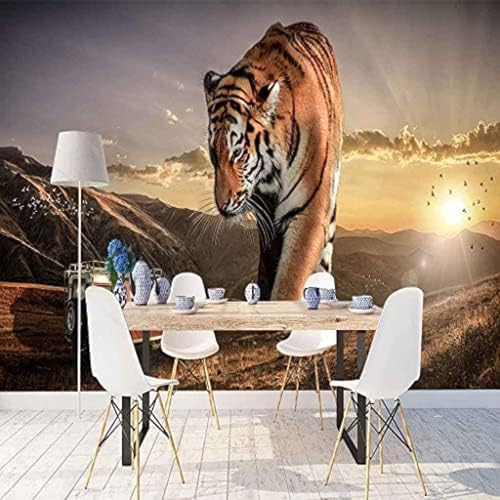 Sonnenuntergang Tier Tiger 3D Tapeten Wanddekoration Fototapete Sofas Wohnzimmer Wandbild Schlafzimmer-350cm×256cm