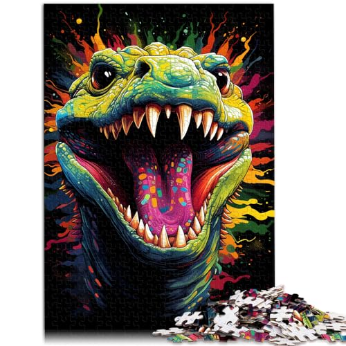 Puzzle für farbenfrohes, wildes Krokodil, 1000-teiliges Puzzle aus Holz, ganze Familie, 1000 Teile (50 x 75 cm)