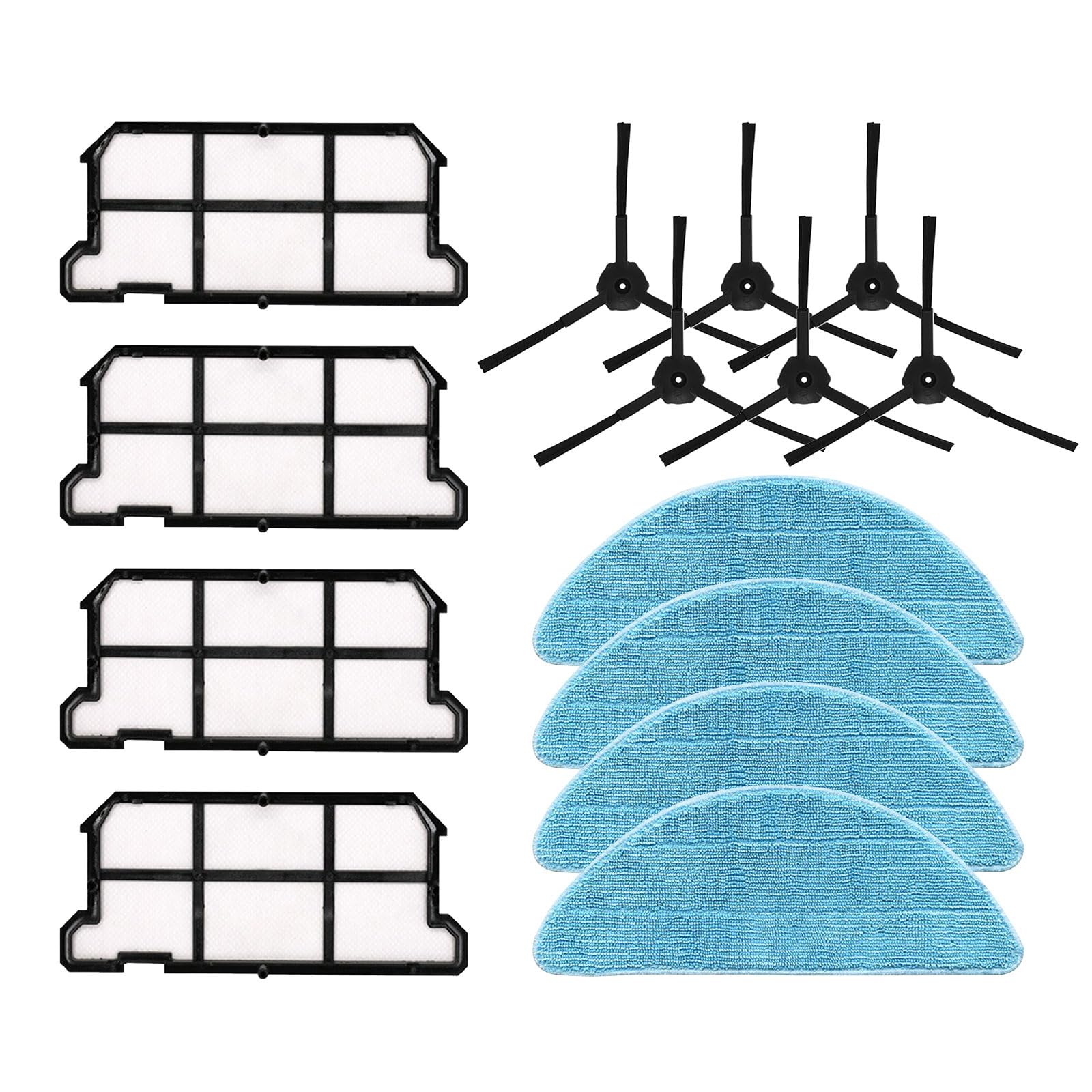 Perfectly Staubsauger Wischtuch Filter Seitenbürste Ersatzteil Kehrroboter Zubehör für V7 V7S Roboter Staubsauger Filter Ersatz