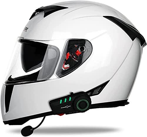 Integralhelme Motorrad Bluetooth Motorradhelm Klapphelm Integralhelme mit Doppelvisier MotorradHelm Rollerhelm für Damen und Herren,DOT/ECE Zertifiziert,Automatische Antwortfunktion