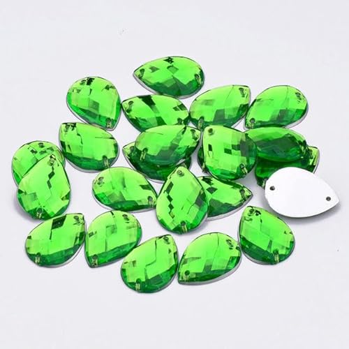 Bulk Flatback Strasssteine, Kristall Hotfix, 8 x 13 mm, 18 x 25 mm, dunkelgrün, for Nähen, in Tropfenform, Strasssteinchen mit flacher Rückseite, Strass-Kristall for Handarbeiten, Kleidung, Basteln(Gr