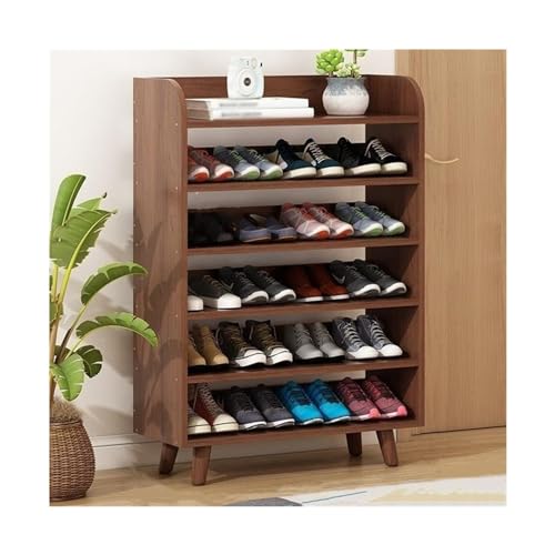 Platzsparender Schuhschrank 4/5/6-stufiger Schuhregal-Organizer aus Holz, freistehende Schuhregal-Aufbewahrungsregale for den Eingangsbereich, langlebiges Schrank-Organizer-Regal aus Kiefernholz Schuh