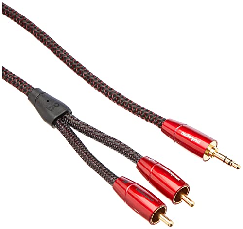 Audioquest Audiokabel Golden Gate 3,5 mm, 2  RCA-Ausgänge, vergoldet, Länge 1 m