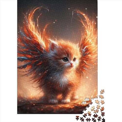 Fantasy-Katzen-Puzzle, 1000-teiliges Puzzle für Erwachsene und Teenager, Familienspiele, Weihnachts- und Geburtstagsgeschenke (Größe 75 x 50 cm)