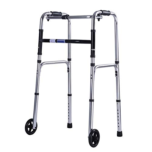 Mobility Walker Gehhilfe, Gehhilfe mit 2 Rädern, leicht, Aluminium, klappbar, Rollator, Zimmer-Walker, höhenverstellbar, Mobilität, Gehhilfe, für ältere Menschen mit Behinderung, Vorwärts