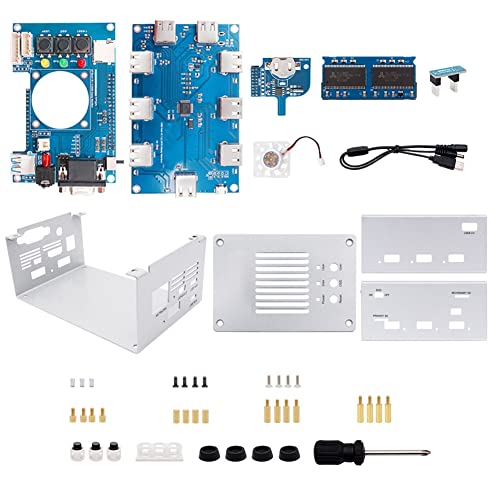 BRIUERG Für Mister FPGA 128 MB Motherboard V2.9 + USB-Hub V2.1 mit DIY-Metallgehäuse-Kit für Terasic DE10-Nano Mister FPGA (Silber)