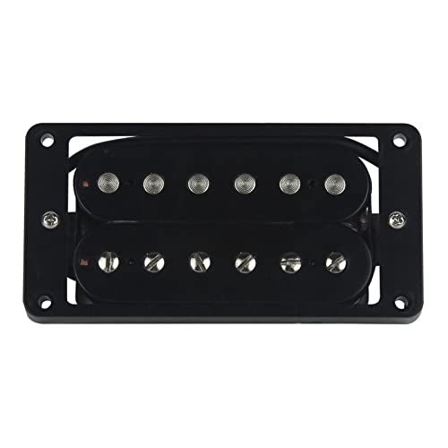 ZENGXUE Alnico 5 Humbucker Electric Guitar Bridge Pickup Mit Flachem Rahmen Schwarz Humbucker Tonabnehmer Set