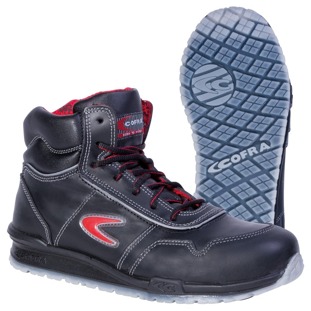 Cofra 78470-000.W47 PUSKAS S3 SRC Sicherheitsstiefel, Schwarz/Rot, Größe 47