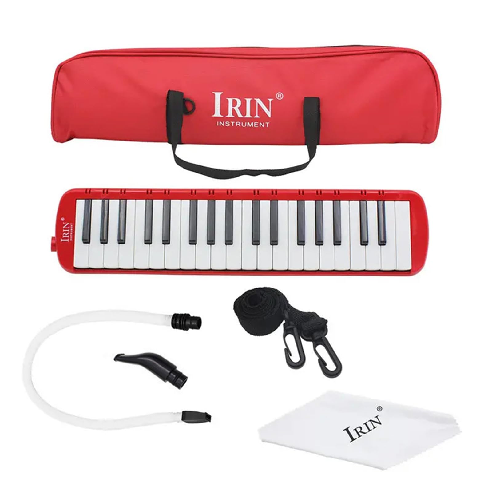 37 Tasten Melodica Instrument Air Piano Keyboard Pianica Mundharmonika Musikinstrument mit Tragetasche für Anfänger Air Piano Keyboard Tragbare Mundharmonika Multifunktional