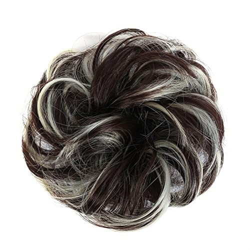 Haarteile Haarknoten Messy Bun Hair, Hochsteckfrisur Scrunchies Chignon Curly Ponytail Haarstücke Haarsprechungen mit elastischen Gummiband Synthetic Chignon Haarverlängerung for Frauen Brötchen Haare