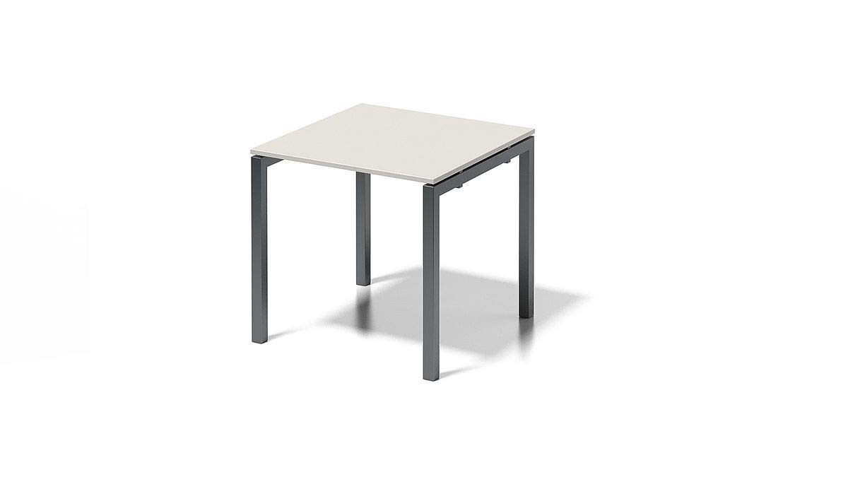 BISLEY Cito Schreibtisch, 740 mm höhenfixes U-Gestell, Metall, Gw334 Dekor Grauweiß, Gestell Anthrazitgrau, 80 x 80 x 74 cm