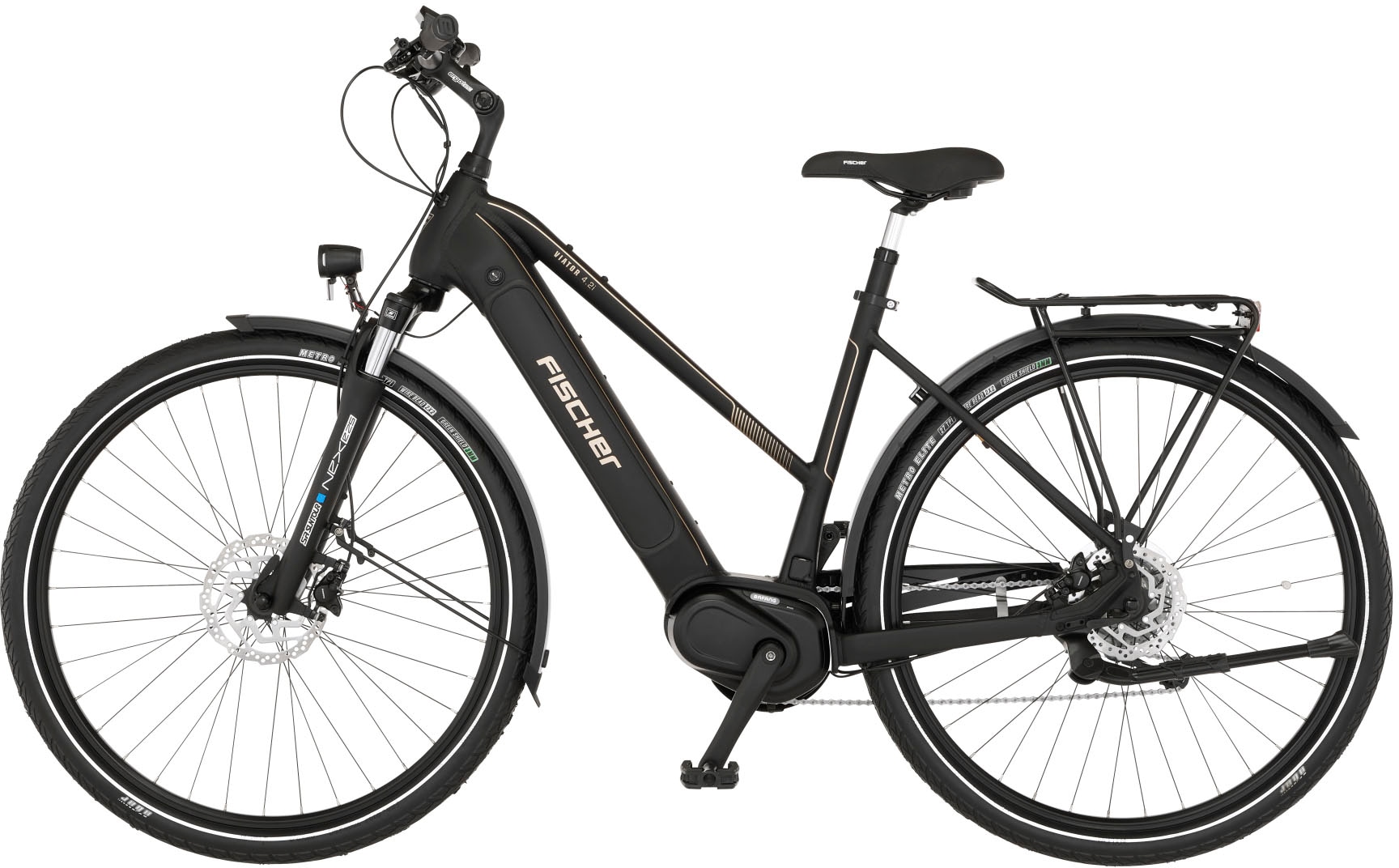 FISCHER Fahrrad E-Bike "VIATOR 4.2i 711", 9 Gang, Shimano, Acera, Mittelmotor 250 W, (mit Faltschloss), Pedelec, Elektrofahrrad für Damen u. Herren, Trekkingrad 3