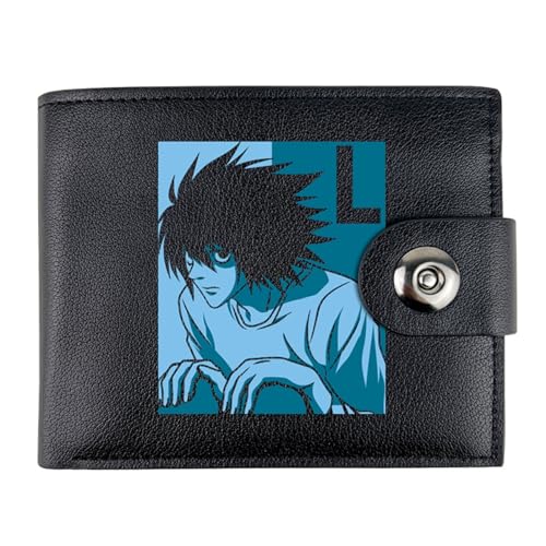 RYNDEX Death No. te Anime Geldbörse, Cartoon-Druck Kleiner Geldbeutel, PU Leder Geldbörse Brieftasche Wallet(Color:Black 11)