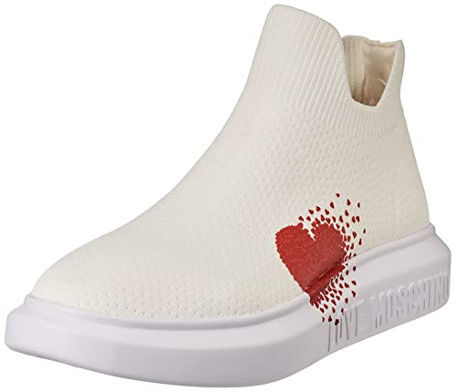 Love Moschino Damen Nuova pre-Collezione Primavera Estate 2022 Gymnastikschuh, Weiß, 38 EU