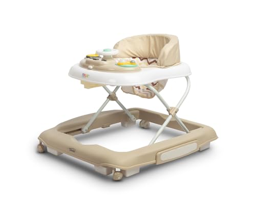 TOYZ - Timon - 2in1 Baby Lauflernwagen und Wippe - Lauflernhilfe Walker mit weichem Sitz, Musik und Spielpanel - Höhenverstellbar, Klappbar - 68 x 63 x 52 cm - Beige