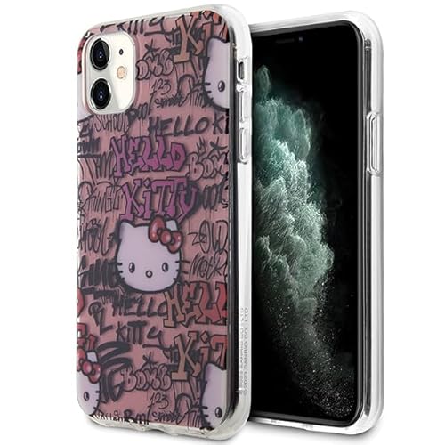 Hello Kitty HKHCN61HDGPTP Hülle für iPhone 11 / Xr 6.1" Rosa hardcase IML Tags Graffiti