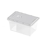 Aquarium PET-Haushaltsfischtank Schildkrötentank Außenfänger Spezialbehälter Haushaltsfütterungsbox mit Schiebedeckel Aquarium-Kit(Grigio,27x17.5x14.5cm)