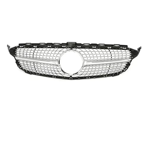 Frontgrills Für Benz C Klasse W205 2015-2018 Auto Racing Kühlergrill Oberen Stoßfänger Haube Mesh Grill Front Bumper Grille(Diamond S Without)