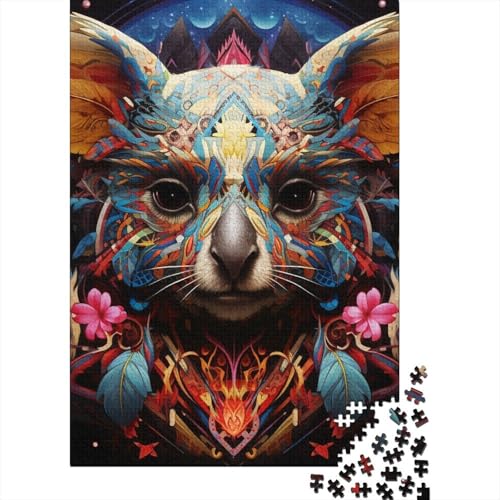 Art Koalas Holzpuzzle Erwachsenenpuzzle Kunstpuzzle für Erwachsene 1000 Teile ganze Familie und die 29,53x19,69 Zoll