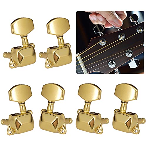 Gitarren Stimmwirbel 6 STÜCKE Getriebungsverhältnis 1:15 Halbschloss Akustikgitarre Tuning Pegs Tuner Machine Köpfe Tuning Keys (Color : Gold)