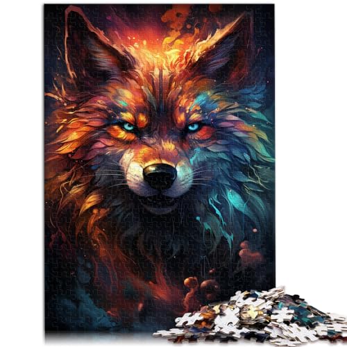 Puzzle für Nebula Wolfs, farbenfrohes psychedelisches Puzzle für Erwachsene, 1000 Teile, Holzpuzzle zum Stressabbau, schwierige Herausforderung, 1000 Teile (50 x 75 cm)