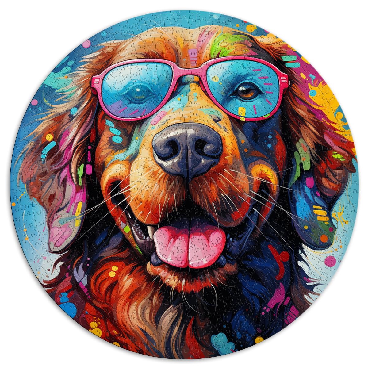 Puzzle für Familienhund, 1000-teiliges Puzzle für Erwachsene, 26,5 x 26,5 Zoll, lustiges Geschenk, Familienspiel, Stressabbau, schwieriges Herausforderungspuzzle