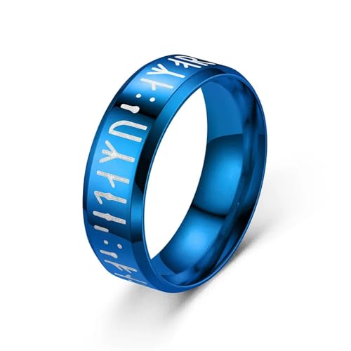 Hmsanase Ring Ringe Damen Bijouterie Herren Vintage 8 Mm Ringe, Einfache Amulett-Ringe Für Männer Und Frauen, Modisches Geschenk, 8 Blaue Farbe