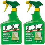 Roundup Wege & Terrassen Anwendungfertig in 1 Liter Spray Flasche 2 x 1 Lite