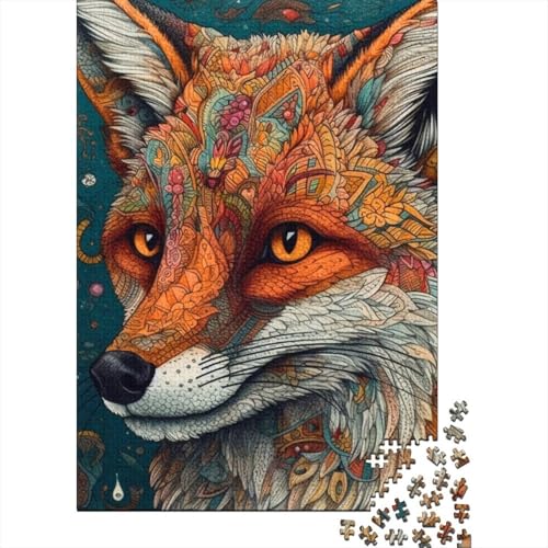 Tierpuzzle mit Fuchsmotiv, Holzpuzzle für Erwachsene und Jugendliche, 1000 Teile, großes Holzpuzzle für Erwachsene, 75x50cm