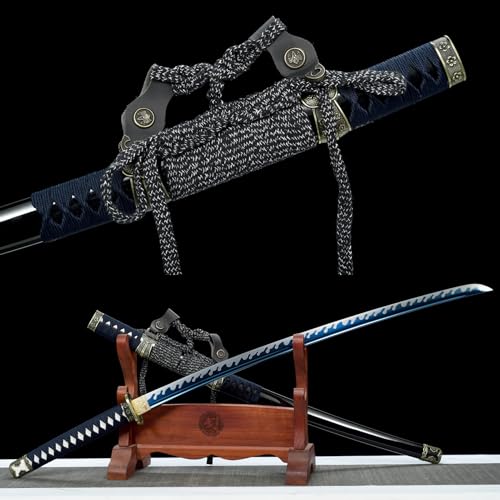 LQSMX sword 103cm Samuraischwert Sharp Katana Tachi Handgeschmiedeter hoher Manganstahl Geschenke/Kampfkunst Praxis/Sammlung