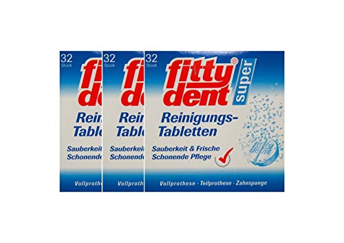 3x FITTYDENT super Reinigungstabletten Prothesen Zahnspangen