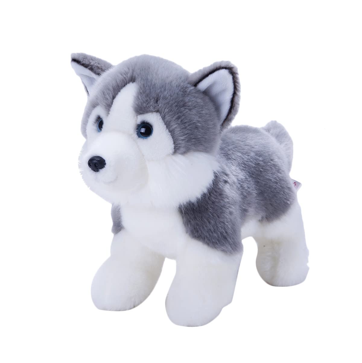 DANAIM Husky-Plüsch-Plüschtier, 38,1 cm Großer Alaskan Malamute-Hund, Stofftiere, Welpenpuppe, Begleitkissen for Kinder Mit PP-Baumwolle for Babys Und Kleinkinder, Jungen Und Mädchen