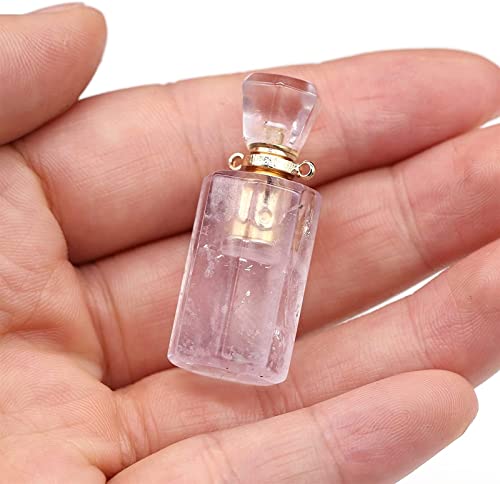 Natürlicher Kristall rau Schmuck selber machen 1 Stück Naturstein Achate Parfümflasche Verbinder Quarz Amethyste Fluorit Anhänger Diffuse Charm Schmuck Geschenk Edelstein Anhänger (Color : Lemon Yell