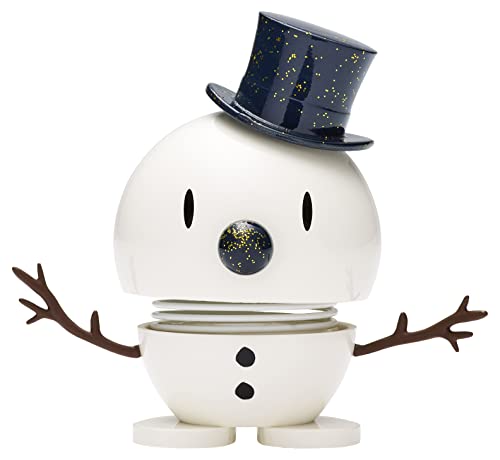 Hoptimist - Skandinavisches Design - Weihnachtsfigur - Snowman - Höhe 8 cm - White/Blue - Geschenkidee