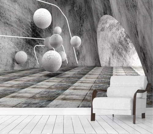 White Sphere Erweiterter Raum 3D Tapete Poster Restaurant Schlafzimmer Wohnzimmer Sofa TV Dekorative Wand-350cm×256cm