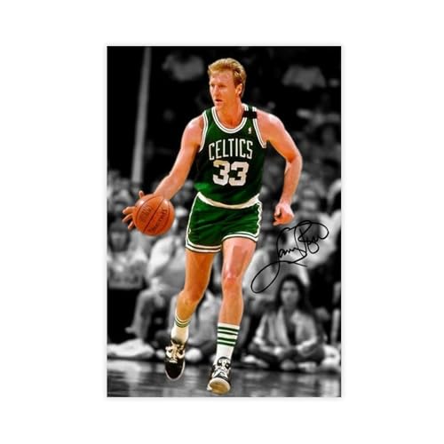 HACERR Larry Bird Boston Celtics Legende, signiertes Foto, Autogramm, Poster, Wandkunst, Heimdekoration, Leinwand-Poster, Schlafzimmer, Dekoration, Landschaft, Büro, Raumdekoration, Geschenk, 60 x 90