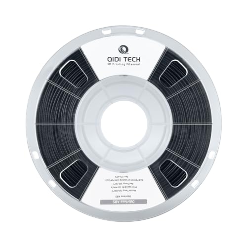 QIDI TECH Geruchloses ABS Filament 1.75mm, 3D Drucker Filament, 1 KG Spule (2.2lbs), 3D Druck Filament für die meisten FDM 3D Drucker, Schwarz