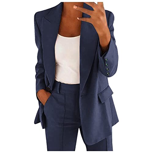 Blazer Damen Sportlich Hosenanzug Gutschein Elegant Business Anzug Set Hosenanzug Blazer Hose 2-teilig Anzug Karo Einfarbig Zweiteiler Sale Angebote Slimfit Festlich Sportlich Hosenanzug Streetwear