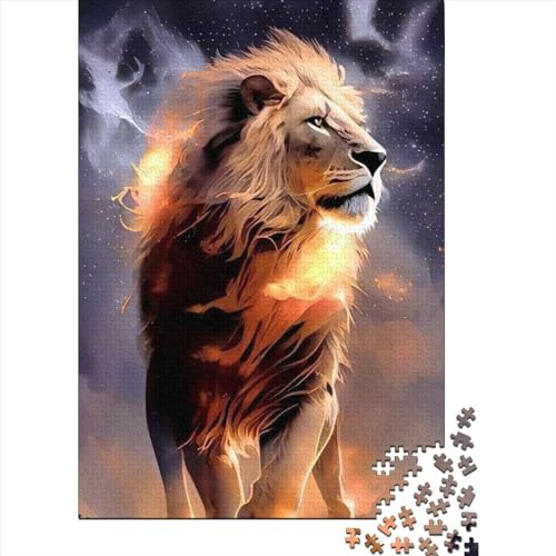 Schwierige, anspruchsvolle Puzzles, 1000 Teile, Löwen-Holzpuzzle für Erwachsene, Puzzle für Erwachsene, Lernspiel, Herausforderungsspielzeug (Größe: 75 x 50 cm)