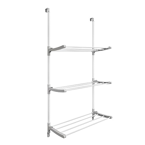 Rayen 339.01 White and Grey | 124 x 62.5 x 28 cm Foldable Clothes Airer for Doors and Wall | XXL Rods | 6.5 m Clothes Airer | Multifunctional