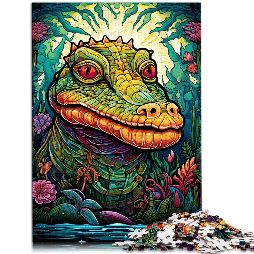 Puzzle zum Verschenken, Tier-Nilkrokodile, 1000-teiliges Puzzle für Erwachsene, jedes Teil ist einzigartig – anspruchsvolles, unterhaltsames Familienspiel, 1000 Teile (50 x 75 cm)