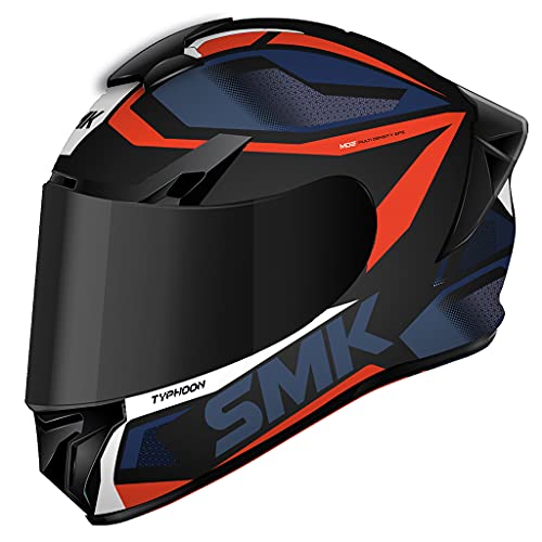 11040gl27605var - Integralhelm für Motorrad Typhoon Thorn (gl276) Farbe schwarz/orange/blau, Größe XS